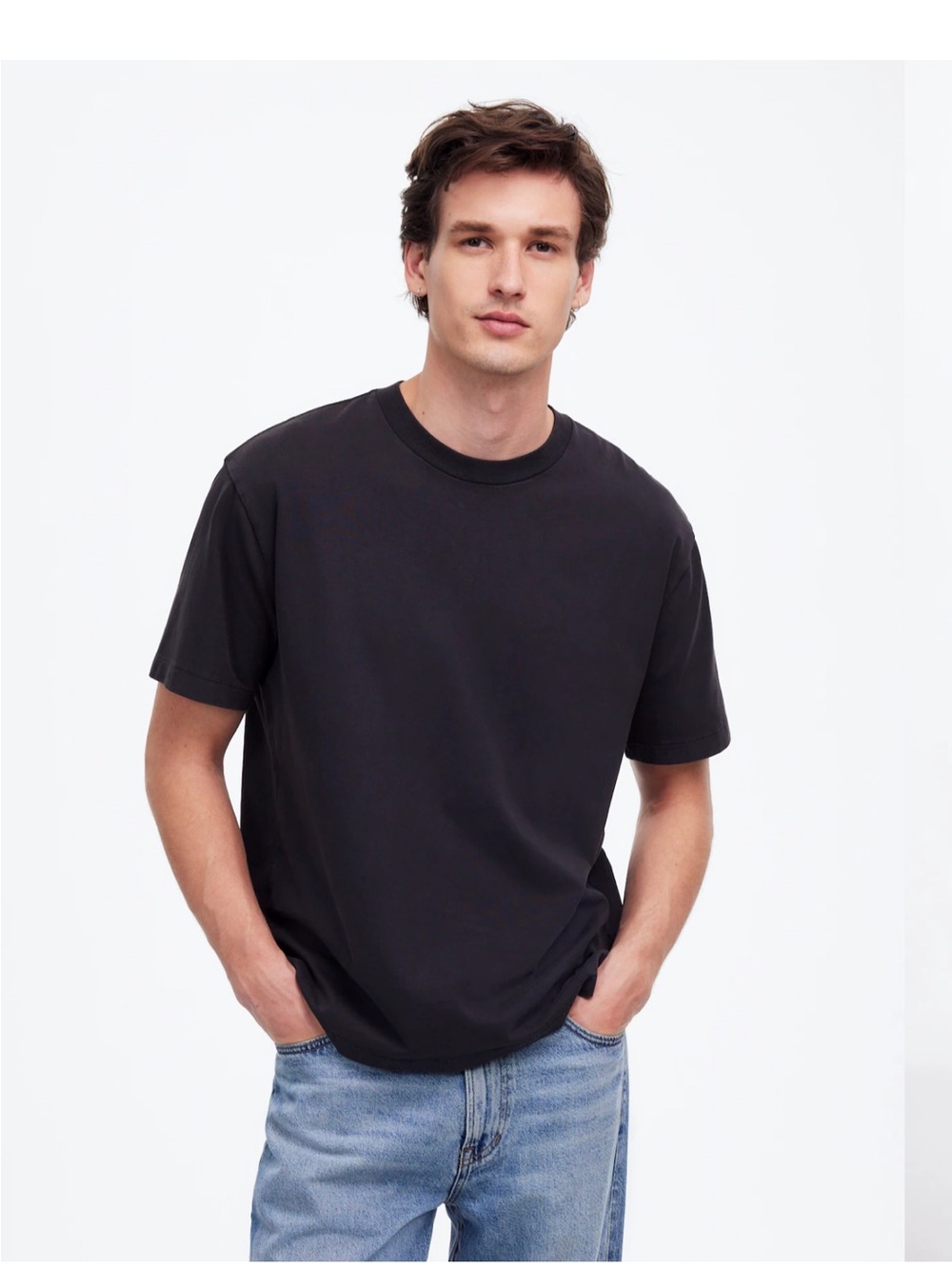 Madewell the vintage tee on almost Black Crewneck‎ T‑Shirt mens XS